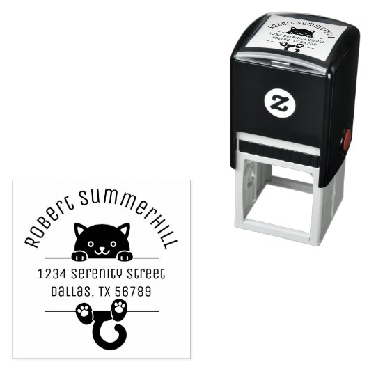 Black Kitten Cat Arch Adresse 2 Permastempel (Beispiel)