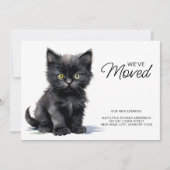 Black Kitten Cat Moving New Zuhause we ve Moved Ankündigung (Vorderseite)