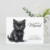 Black Kitten Cat Moving New Zuhause we ve Moved Ankündigung (Stehend Vorderseite)