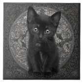 Black Kitten Fliese (Vorderseite)