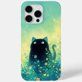 Black Kitten Floral Fantasy Case-Mate iPhone Hülle