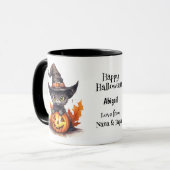 Black Kitten Hexenhut Kids Halloween Tasse (Vorderseite Links)
