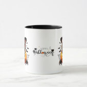 Black Kitten in einem Halloween-Kürbis Tasse (Zentrum)