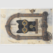 Black Kitten Peeking durch Loch AP1 Decoupage Seidenpapier (Vorderseite)