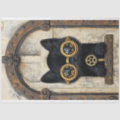 Black Kitten Peeking durch Loch AP2 Decoupage Seidenpapier (Vorderseite)