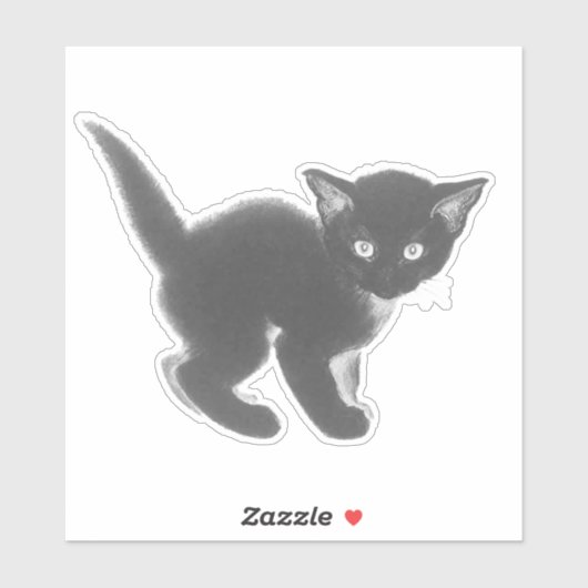 Black Kitten Sticker (Blatt)