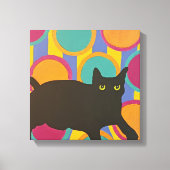 Black Kitten Stretched Canvas Print Leinwanddruck (Vorderseite)