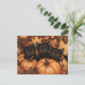 Black Kitten Trio Illustration Postkarte (Stehend Vorderseite)