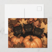 Black Kitten Trio Illustration Postkarte (Vorne/Hinten)