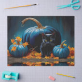 Black Kitten und Blue Moon Pumpkins Herbstleaves Seidenpapier (Basteln)