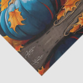 Black Kitten und Blue Moon Pumpkins Herbstleaves Seidenpapier (Detail)