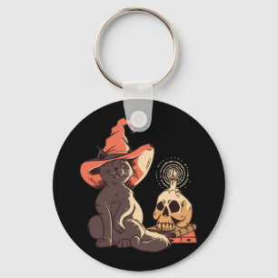 Black Kitten Witten Halloween Design Schlüsselanhänger