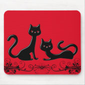 Black Kittens Cartoon III Mousepad (Vorne)