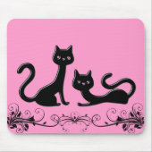 Black Kittens Cartoon Mousepad (Vorne)