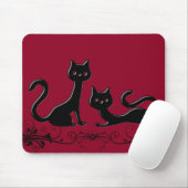 Black Kittens Cartoon VII Mousepad (Mit Mouse)