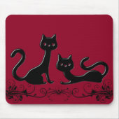 Black Kittens Cartoon VII Mousepad (Vorne)
