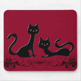 Black Kittens Cartoon VII Mousepad