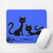 Black Kittens Cartoon VIII Mousepad (Mit Mouse)