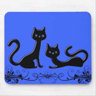Black Kittens Cartoon VIII Mousepad