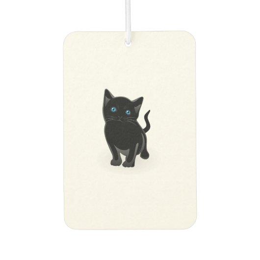 Black kitty Cartoon Autolufterfrischer (Vorderseite)