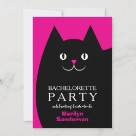 Black Kitty Cat Bachelorette Einladung