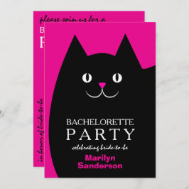 Black Kitty Cat Bachelorette Einladung