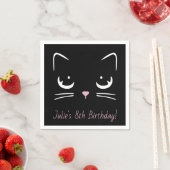 Black Kitty Cat Face Paper Napkin Serviette (Beispiel)