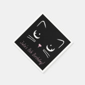Black Kitty Cat Face Paper Napkin Serviette (Ecke)