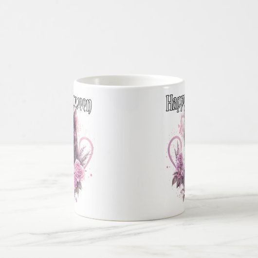 Black Kitty Cat | Frohe Halloween Kaffeetasse (Mittel)