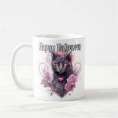 Black Kitty Cat | Frohe Halloween Kaffeetasse (Links)