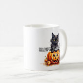 Black Kitty Cat | Frohe Halloween Kaffeetasse (VorderseiteRechts)