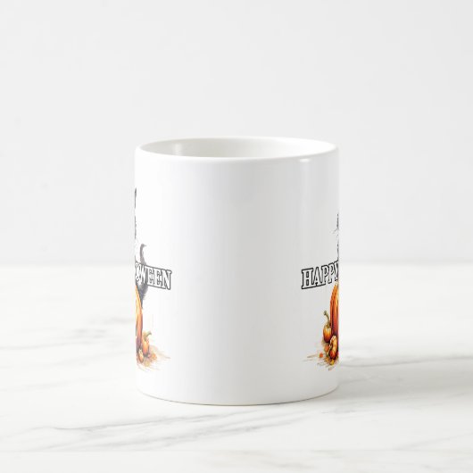 Black Kitty Cat | Frohe Halloween Kaffeetasse (Mittel)