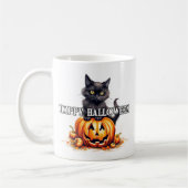 Black Kitty Cat | Frohe Halloween Kaffeetasse (Links)