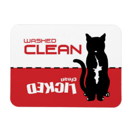 Black Kitty Cat Geschirrspülmaschine Magnet - Lick