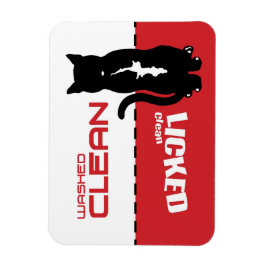 Black Kitty Cat Geschirrspülmaschine Magnet - Lick