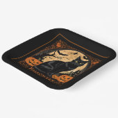 Black Kitty Cat Halloween Pappteller (Gewinkelt)