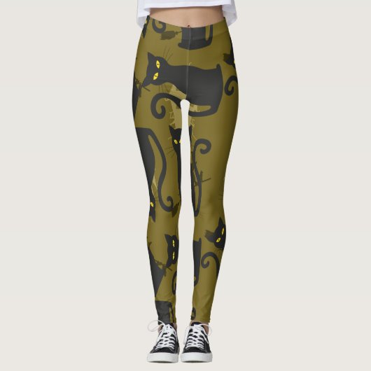 Black Kitty Cat Metallizer Factory Deko Leggings (Vorderseite)
