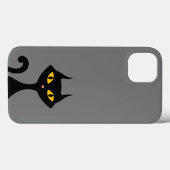 Black Kitty Cat mit grauem Hintergrund Case-Mate iPhone Hülle (Rückseite (Horizontal))