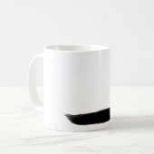 Black Kitty Cat mit langem Schwanz Seitenauge Kaffeetasse (Vorderseite Links)