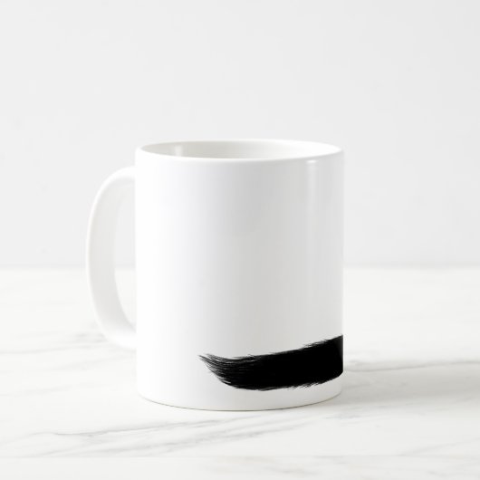 Black Kitty Cat mit langem Schwanz Seitenauge Kaffeetasse (Vorderseite Links)