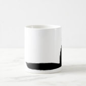 Black Kitty Cat mit langem Schwanz Seitenauge Kaffeetasse (Mittel)