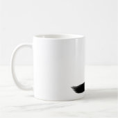 Black Kitty Cat mit langem Schwanz Seitenauge Kaffeetasse (Links)
