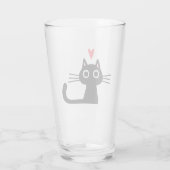 Black Kitty Cat mit Valentinherz Glas (Rückseite)