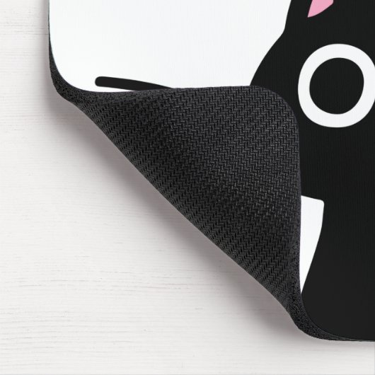 Black Kitty Cat mit Valentinherz Mousepad (Ecke)