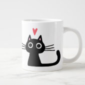Black Kitty Cat mit Valentinins Herz Jumbo-Tasse (Rechts)