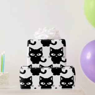 Black Kitty Cat Niedlich Halloween Geschenkpapier