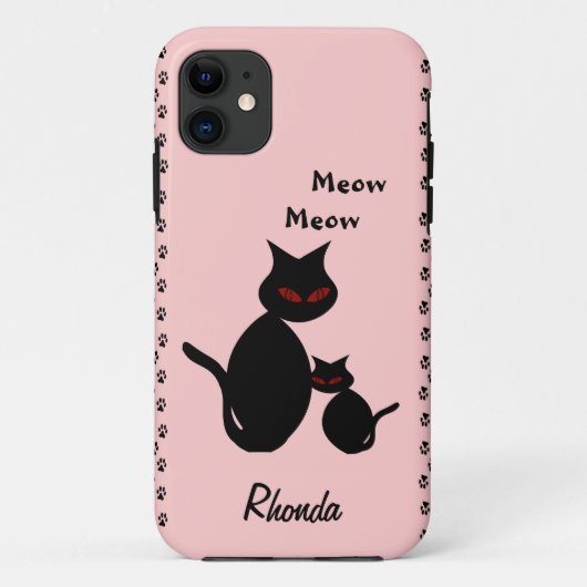 Black Kitty Cat Personal Case-Mate iPhone Hülle (Rückseite)