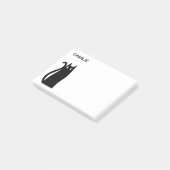 Black Kitty Cat Personalisiert Post-it Klebezettel (angewinkelt)
