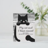 Black Kitty Cat White Moving Ankündigung (Stehend Vorderseite)