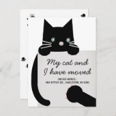 Black Kitty Cat White Moving Ankündigung (Vorne/Hinten)